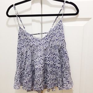 🌵 Millau Swingy Tank Top Blue White Open Back